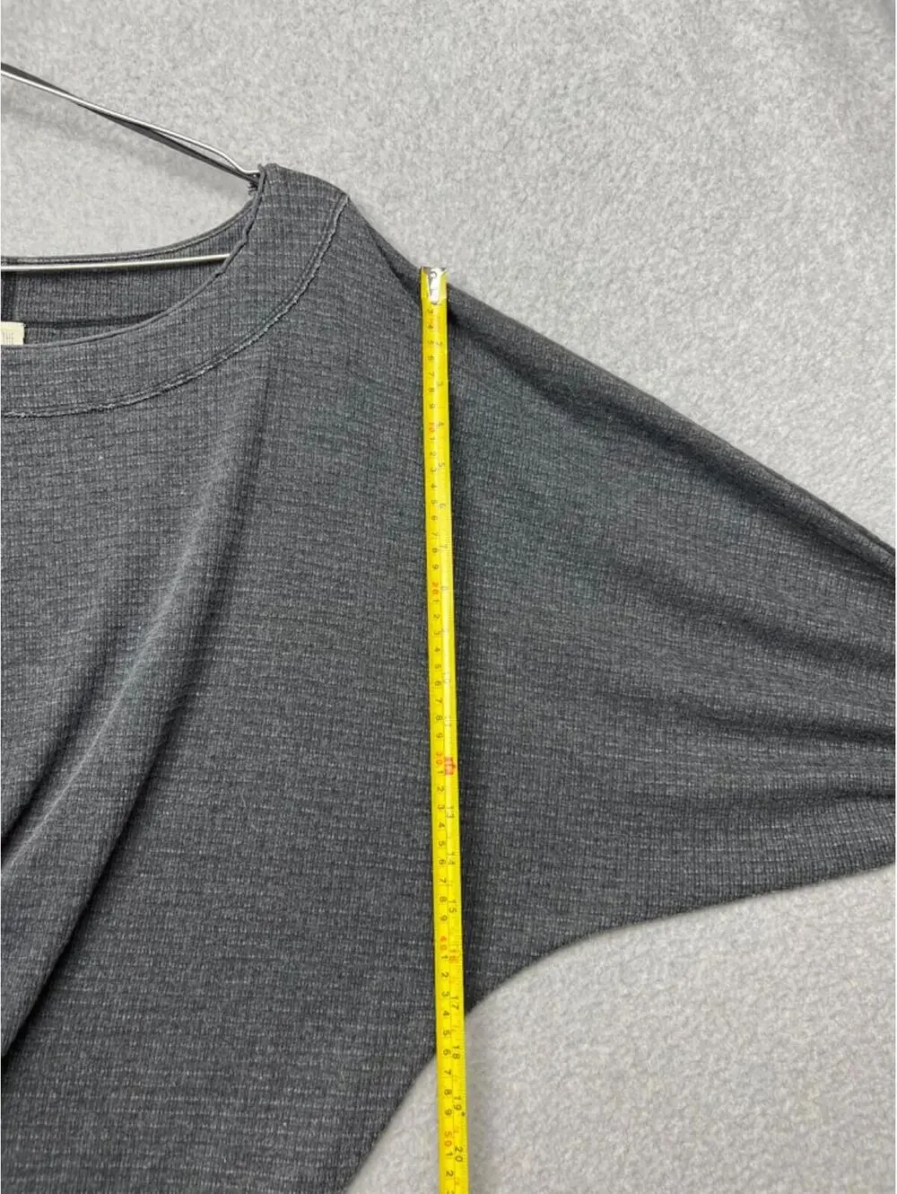 Free People Willow Thermal Sweater Womens Size S Gray Dolman Sleeves Oversized